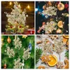 Dekorative Blumen 24 PCs Weihnachten Nachahmungsbeeren Glitzer gefälschter Beeren Künstlicher Stammhandwerk baum Chrismas Kranz Dekorationen Dekoration Dekoration