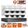 Система 8CH 4K 8MP POE NVR 5MP IP -камера PTZ 10X Zoom Audio Watio Ircut 80M обнаружение движения Home Street Security System