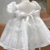 Bebek kız elbise içi boş dantel prenses çocuklar düğün doğum günü pamuk balo elbisesi bebek vaftiz parti elbiseleri yaz 1-5 yıl 240323