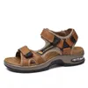 Varumärke Summer Mens Sandals äkta läder Men tofflor Gladiator strand mjuk bekväm utomhus vadning skor 38 240322