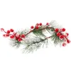 Fiori decorativi Anelli per le vacanze White Cedar Needle Fruit Ghirth Christmas (Red) Candele Ghive per porta d'ingresso