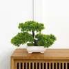 Flores decorativas Bonsai Bonsai Tree Zen Garden Faux Plants para la oficina del dormitorio de la chimenea