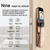 Control WiFi Tuya APP Voice Intercom Digital Door Lock High Quanlity 3D Face Recognition Smart Door Lock With Camera