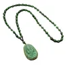 Hanger kettingen klassieke natuurlijke groene Chinese agaat jade ketting mode charme sieraden gesneden zegening gelukkige amulet geschenken voor vrouwelijke mannen