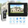 Campainhas de 7 polegadas de 7 polegadas de vídeo intercomunicam campainha lcd color hd notur villa villa home apartamento ao ar livre à prova d'água de desbloqueio de câmera de tela de sino