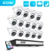 시스템 ZOSI 16CH 2MP 보안 카메라 시스템 1080P 16CH CCTV DVR 2MP HDTVI 실외 실내 홈 비즈니스 비디오 감시 카메라