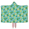 Blankets Fruit And Veggie Blanket Avocado Print Sleep Soft With Hood Luxury Fleece Bedspread