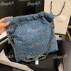 33 cm luxe denim grote capaciteit vrouwen tote tas blauw diamant rooster handtas buiten reizen crossbody schoudertas avondkoppeling riem pochette trend sacoche