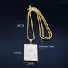 Colliers pendants Chrisitian Cross Bible Verse Collier de prière en acier inoxydable Collier de bijoux religieux portugais Hombre N2035S02