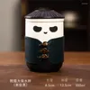 Tazze da 300 ml di ceramica creativa panda tazza di latte da tè tazza da caffè con filtro cover simpatici regali di compleanno amanti dei cartoni animati set per amico