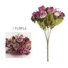 Декоративные цветы 30 см. Искусственный букет с 15 головами блестящая осенняя роза шелк цветок