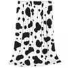 Blankets Black And White Cow Pattern Blanket Velvet Printed Multifunction Warm Throw For Sofa Bedroom Quilt