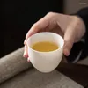 Tasses à thé rôti nature mouton graisse jade petite tasse de thé en porcelaine blanche maître pur single pur