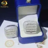 Luxus großer Pass Diamond Tester Diamant Hip Hop Ringe Baguette 925 Sterling Silber Herren Moissanit Ring
