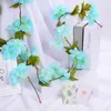 Dekorativa blommor Simulerade körsbärsblommor Vine Wedding Decoration Artificial Flower Home Holiday Party Fix Up