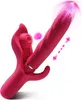 Spingendo i giocattoli sessuali del vibratore del dildo vibratore 3 in 1 con 10 modalità di vibrazione 10 a 10 flapping, giochi per giocattoli per adulti per donne coppie piacere