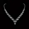FASHION Jewelry Sparkling Rhinestone Crystal Necklace Earrings Set Charm Wedding Bridal For Women Bridesmaids 240401