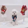 犬のアパレルペットスカーフ冬の猫の暖かいクリスマスアイテム子犬の格子縞の首の温かさショールズサンタクローストナカイアクセサリー