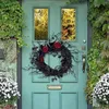 Fiori decorativi neri di Halloween porte-gira con ghirlanda rosa rossa per la porta d'ingresso decorazioni per la casa gotica