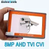 Affichage IV5 5 pouces 8MP 1080p CVBS analogique AHD TVI CVI 4 IN1 CCTV CAME TESTER MONITEUR PTZ CONTRALLER Câble Net Test CCTV Teste