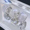 Iced Out 925 Sterling Silver Luxury VVS Moissanite хип -хоп Новый стиль кольца для свадьбы