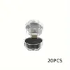 Bolsas de jóias 20pcs White Transparent Plastic Ring Boxes Brincos de cristal armazenamento com espuma para armazenar anéis