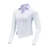 Shirts ttygj 2023 golfkleding vrouw kleding met lange mouw sport top herfst taille retractie rapel witte mode t -shirt snel drogen