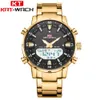 82 kat-wach a caldo a caldo LED LED Precision Steel Band Waterproof Men's Watch