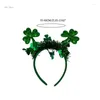 Party Supplies Green Shamrock Flower Headband For StPatricks Day Decorative Irish Festive Hair Hoop Supply Carnival Ornament