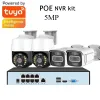 System Tuya Smart Life 4ch 8ch 4 aparat 5MP Poe Onvif Zestaw nadzoru wideo Monitor NVR CAMPE CCTV System bezpieczeństwa Wodoodporność