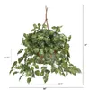 Decorative Flowers Pothos Hanging Silk Plant With Basket