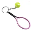 Anahtarlık 48pcs Tenis Raket Anahtarlık Anahtar Halkalar Metal Ball Split