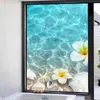 Adesivos de janela PVC Privacy Glassing Frosting Film Water Flower Padrive Door TINT Anti-UV Grue sem cola eletrostática