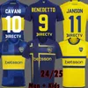 2024 BOCA 2025 CA 주니어 Cavani Jerseys 24 25 Carlitos Retro Club Atletro Clebol Libertadores Janson 축구 축구 셔츠 남자 세트 어린이 유니폼 Maradona