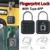 Bags Security Lock Keyless mit Tuya App Fingerabdruck Vorhängeschloss wasserdichtes Batteryperypower für Schränke Rucksackbüros Fahrräder Fahrräder