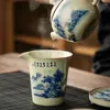Cups Saucers Landscape Ceramic Opening Pottery Fair Cup Chinese Tea Zen Sea Teacup Teaware Blue Ceremony Utensil