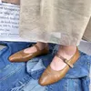 Casual Shoes Johnature 2024 Spring Retro Women Flats Elegant Versatile äkta läder Basspännband