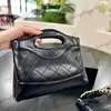 23A MINI MEDILE CALFSKIN Black Clutch 31 أكياس الفضة سلسلة المساء حقائب اليد محفظة سعة كبيرة 20x15cm 24x17cm