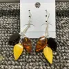 Boucles d'oreilles Yoowei New Baltic Amber Boucles d'oreilles pour les femmes Multicolore Teardrop Forme réelle Amber Natural Boucles d'oreilles Boucles d'oreilles