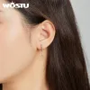 リングWostu Drop Earrings 925 Sterling Silver Water Drop CZ Four Colors Zircon WeddingEarrings for Women Wedding Fine Jewelry Fie1018