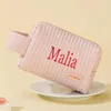 Cosmetic Bags Embroidered Octagonal Cake Makeup Bag PU Leather Waterproof Storage Customized Handheld Gift