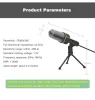 Monopodes VoxLink Condenser Microphone Professional 3,5 mm Mic de micro-studio avec support de trépied SF920 pour l'enregistrement de l'ordinateur PC