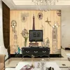 Wallpapers Milofi Custom 3D Retro Wood Grain Line Large TV Bedroom Background Wallpaper Mural