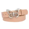 Cintos cinturões escorregadia feminina moda couro macio com fivela de borboleta Casamento de noiva