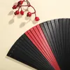 Figurine decorative da 18 cm Fan di bambù pieghevole Kimono Donne giapponese Geisha Antique Classical Black Folding Compact Dance Accessori
