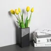 Vases Black and White Striped Vase Vase Vase Ornements Salon Entrée Arrangement de fleurs Conteneur Accessoires de décoration de la maison