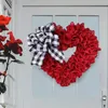 装飾的な花ロマンチックなハートリースバレンタインデイ40cmの正面玄関結婚式の農家のための人工花輪春の装飾PO小道具