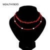 Colliers pendants Perles rouges naturelles Tring pour plage de bijoux Collier Collier Bohemian Colofful Collar déclaration