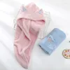 Handdoek huis textiel schattige cartoon geborduurd wrap bad dop badkamer koraal fluweel zacht absorberend haar geschenk