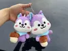 10 pezzi all'ingrosso 10pcs/lotto 12 cm/16 cm Cartoon carino jhope bambole viola hobby mang giocattolo peluche thioma della catena chiave regalo per la fidanzata 240320